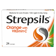 Strepsils Orange with Vitamin C- Hộp 24 viên
